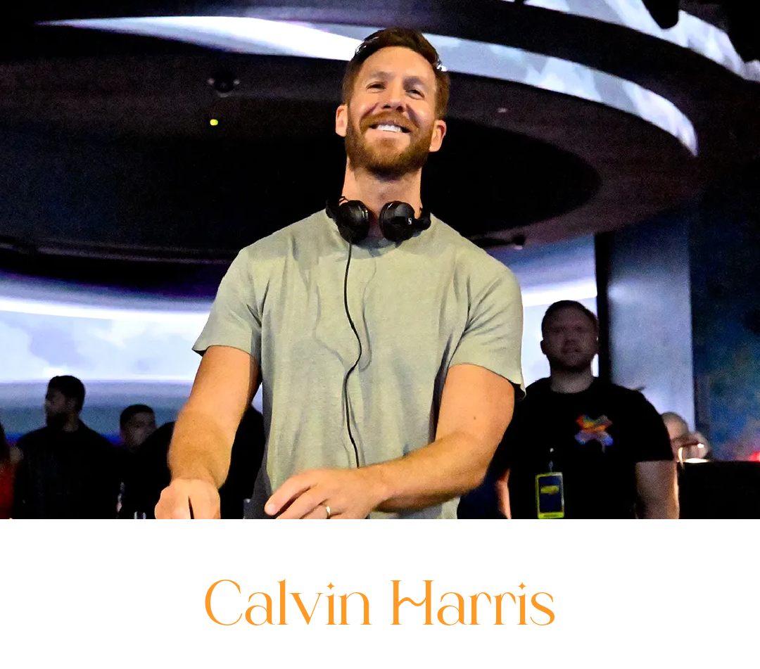 Retrato del DJ Calvin Harris en Ibiza